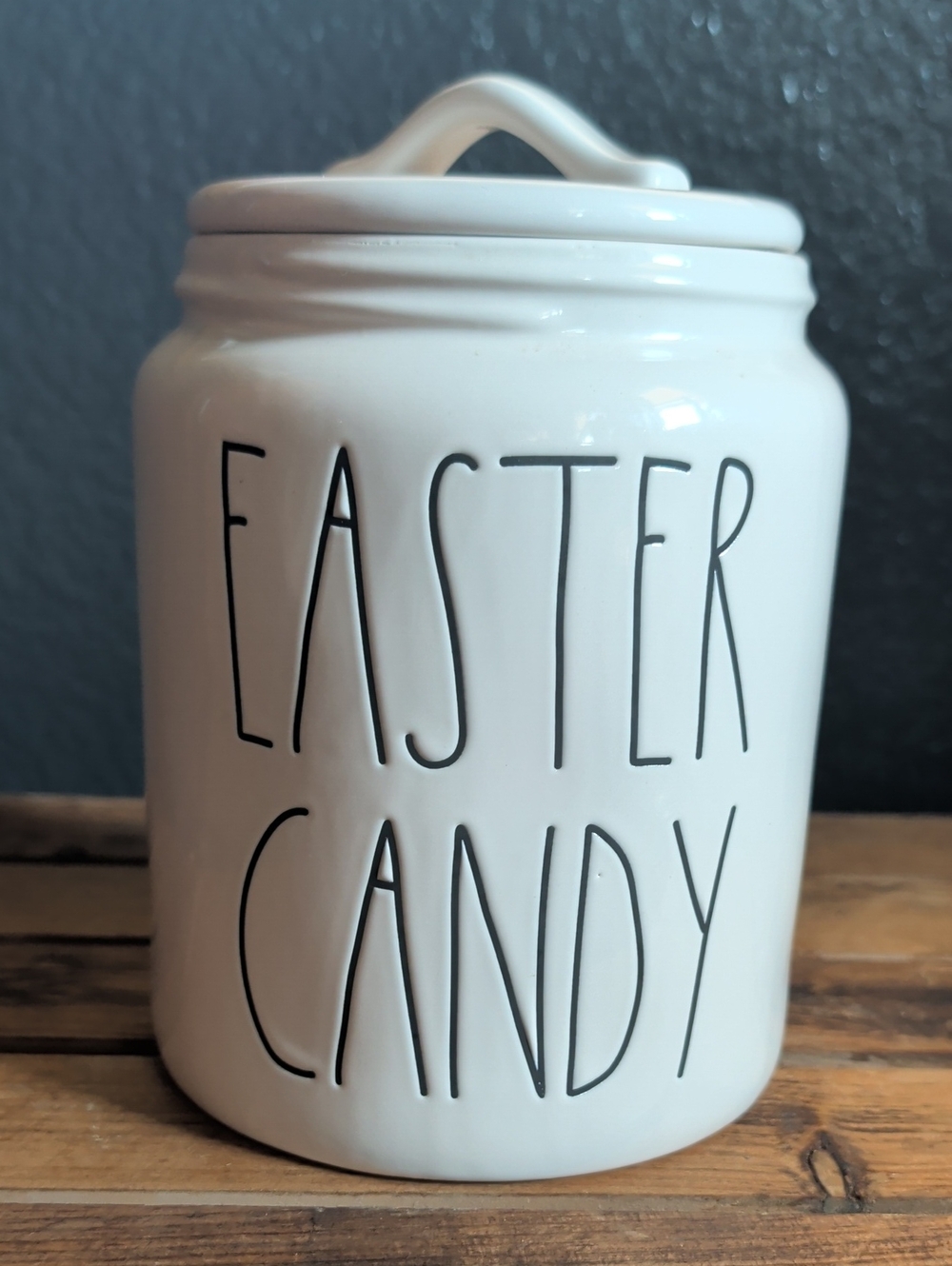 Rae Dunn White Ceramic "EASTER CANDY" Storage Jar